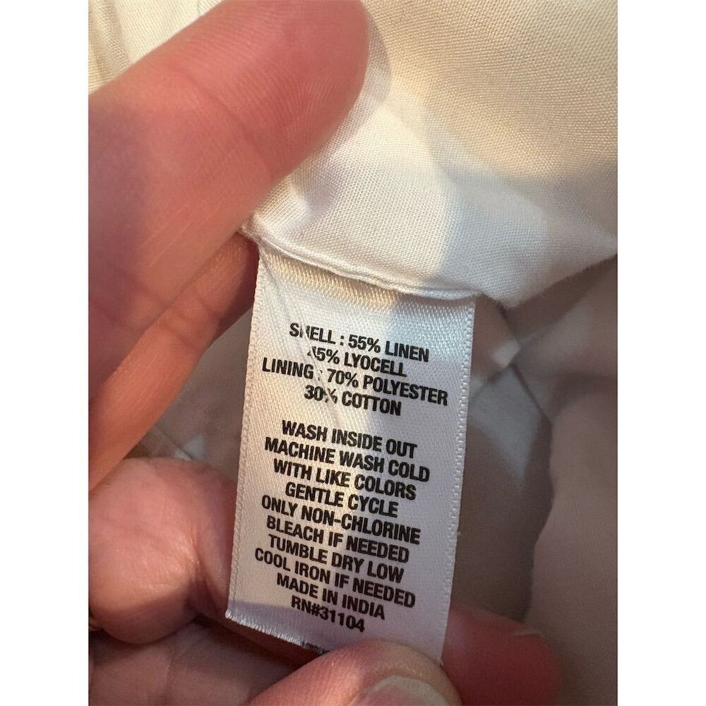 Kim Rogers Women's Standard M Beige Cropped Pants Geometric Elastic Waist - Picture 7 of 7